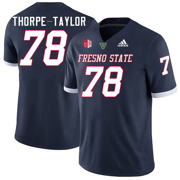 Fresno State Bulldogs #78 Marquise Thorpe-Taylor College Football Jerseys Stitched-Navy